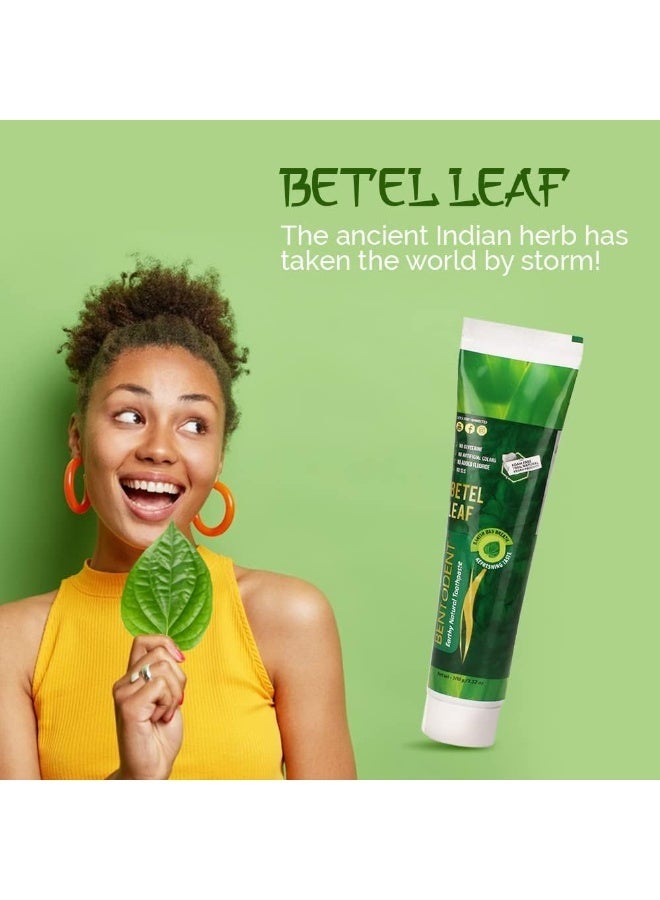 Bentodent Natural Toothpaste Betel Leaf | Fluoride-Free & SLS-Free | Herbal Toothpaste for Fresh Breath | Strong Gums & Enamel Protection | Daily Oral Detox for Family (Betel Leaf Pack of 2, Qty 200g) - Image 3